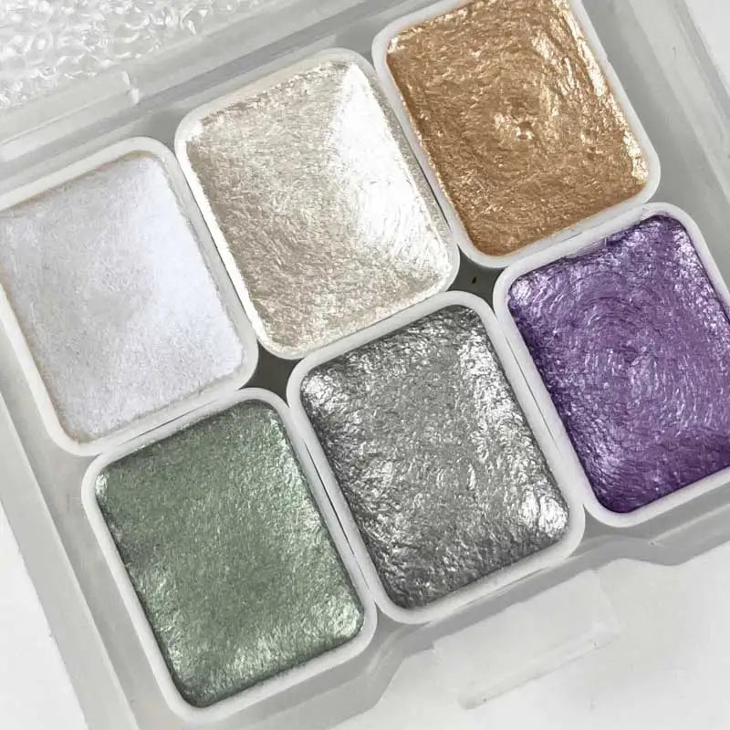 6-Color Iridescent Watercolor Paint Set