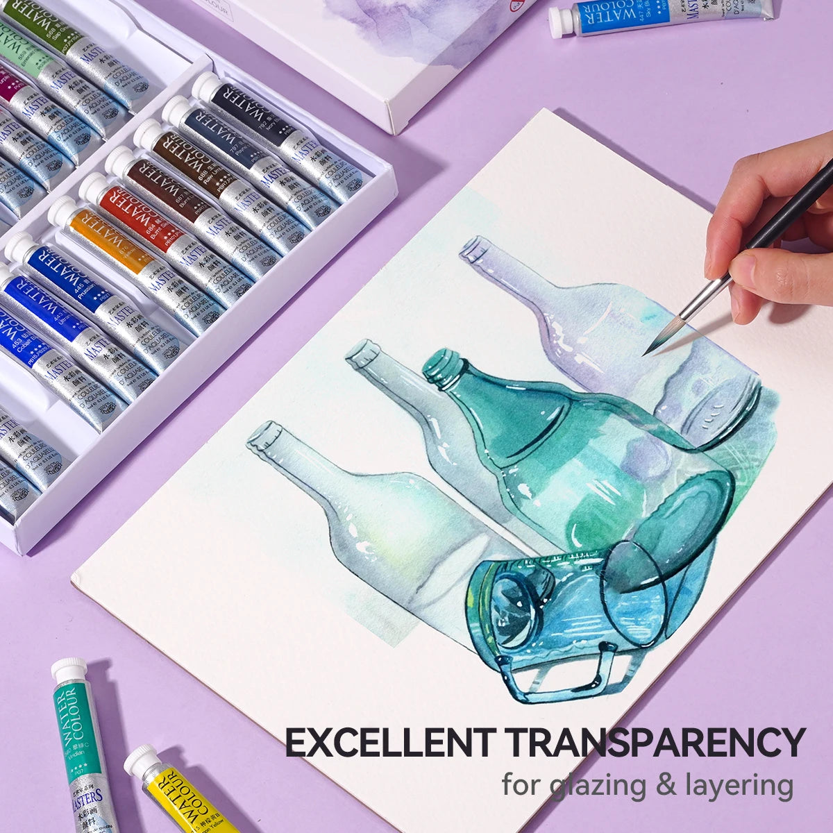 Professional Watercolor Paint Tube Set