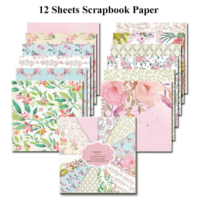 12 Sheet Scrapbook Paper 30x30cm