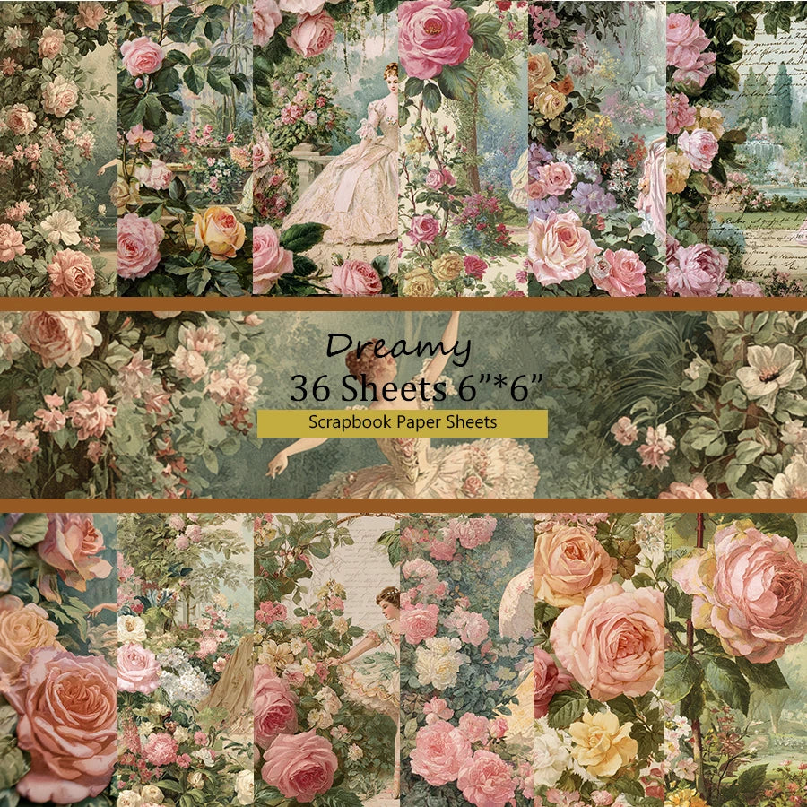 36 Sheets 6"x6" Decorative Scrapbook Paper