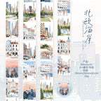 2m/roll City Landscape Washi Stickers