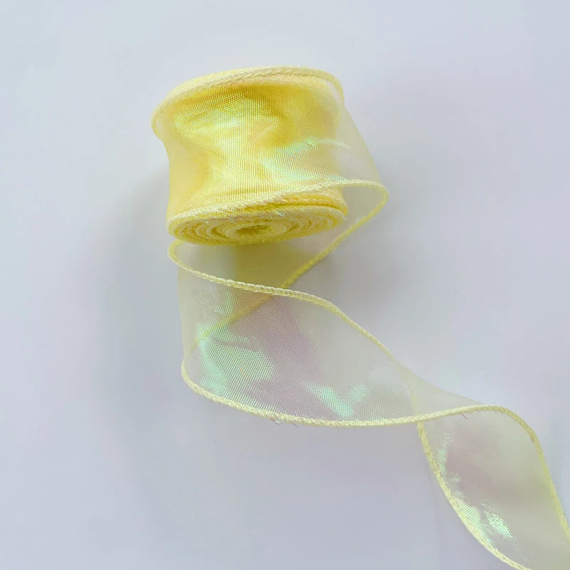 Rainbow Fishtail Ribbons Wave Edge Organza