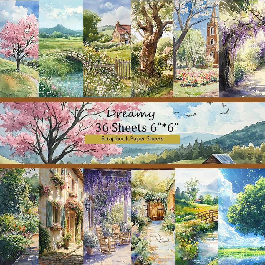 36 Sheets 6"x6" Decorative Scrapbook Paper