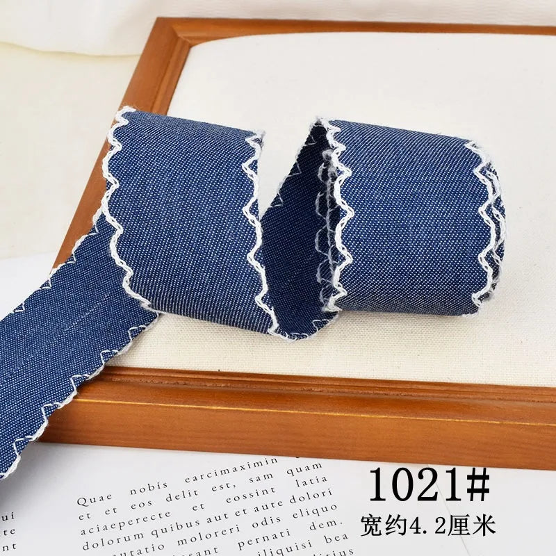 40mm 25mm 1.5" 1" Denim Fabric Ribbons