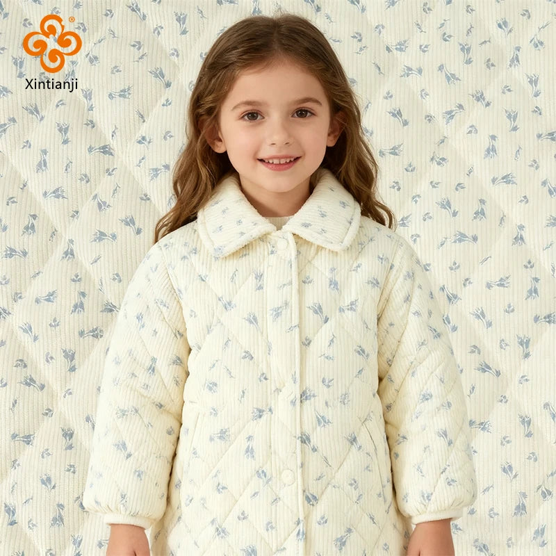 0.5m/1m/2m Vintage Floral Quilted Fabric