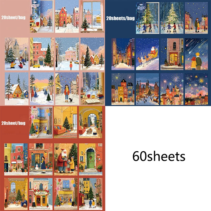 60pcs Christmas Scrapbook Paper Set