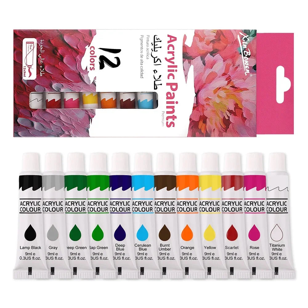 12 Color Acrylic Paint Set