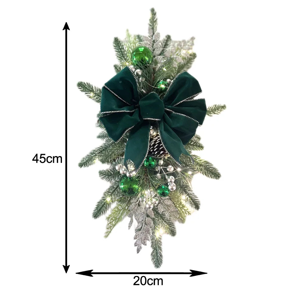 Christmas Staircase Decoration Wreath LED Decoration