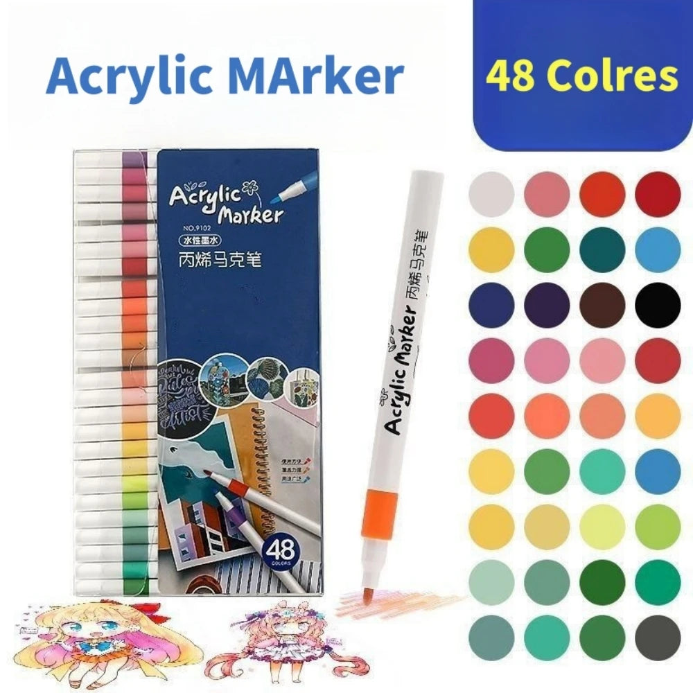 12/24/36/48/60 Colors Acrylic Paint Marker Set