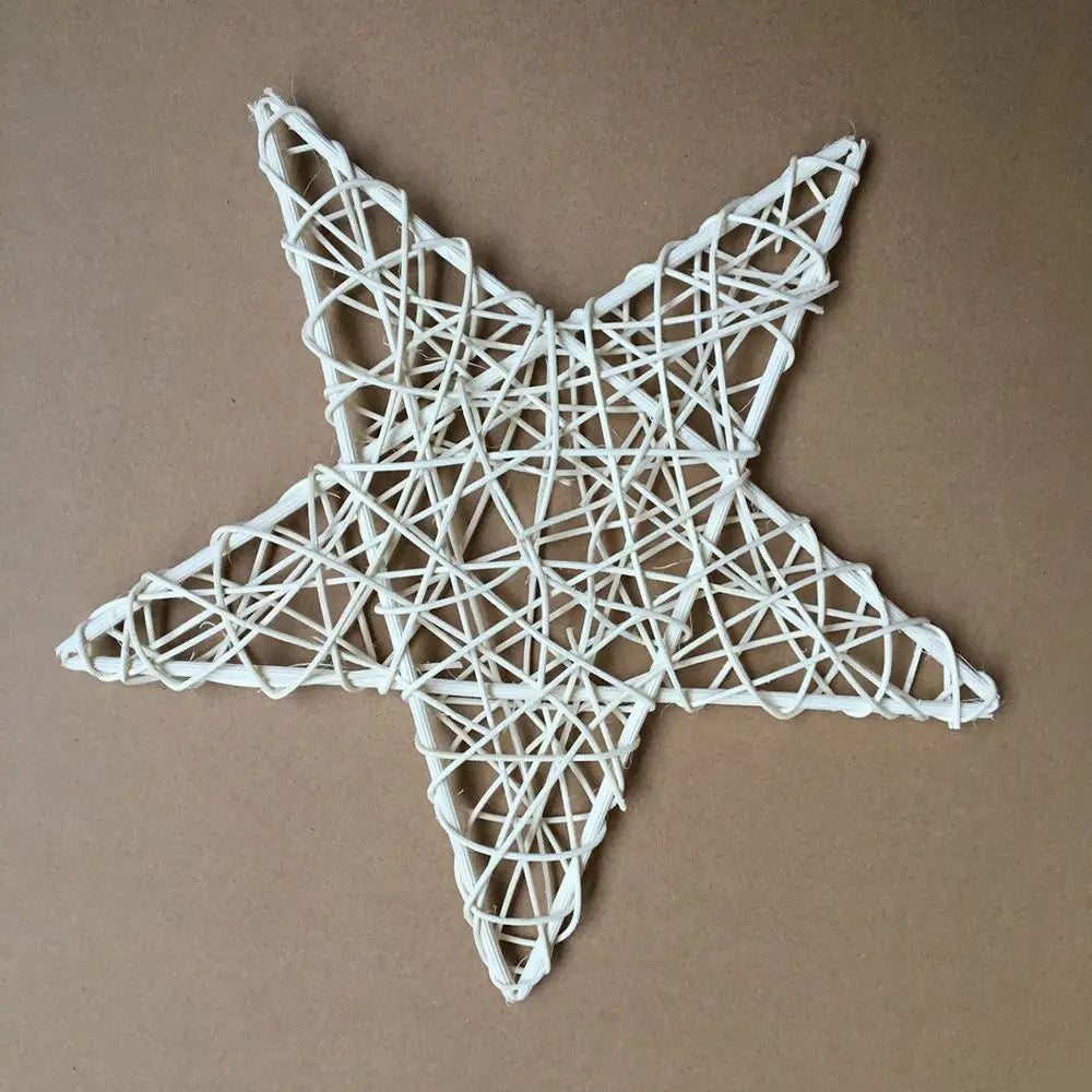 Vine Woven Wreaths White Rattan Woven Star