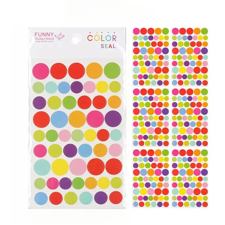 6pcs Scrapbook notebook love polka dot star stickers