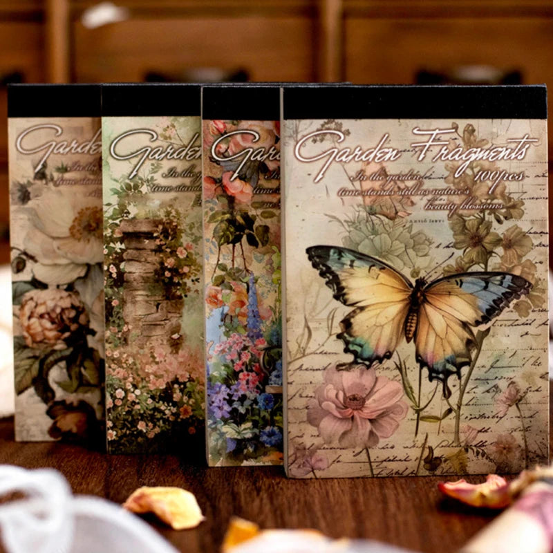 4 styles 100pcs/pack garden whisper series material book