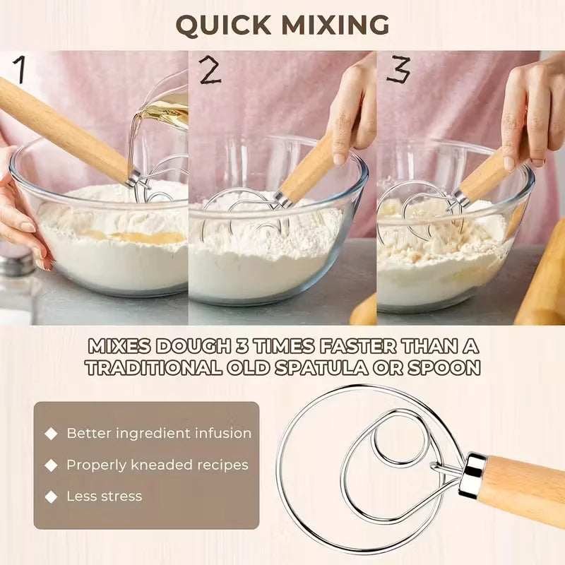 1-pc Danish Dough Whisk - Stainless Steel