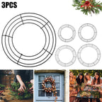 3 Pcs Metal Wreath Frame 20CM Wire Wreath Rings