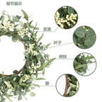 20 Inch Artificial Green Eucalyptus Leaf Wreath
