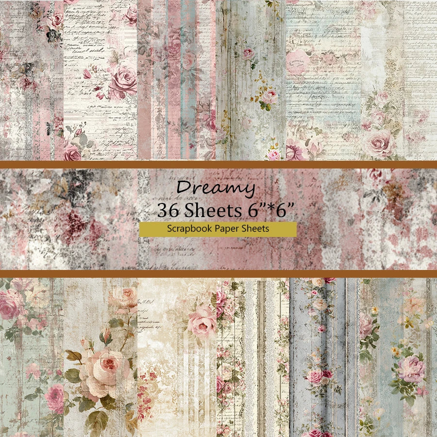 36 Sheets 6"x6" Decorative Scrapbook Paper