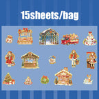 Mr. Paper 15pcs/bag Cute Christmas Series Large Sticker Pack