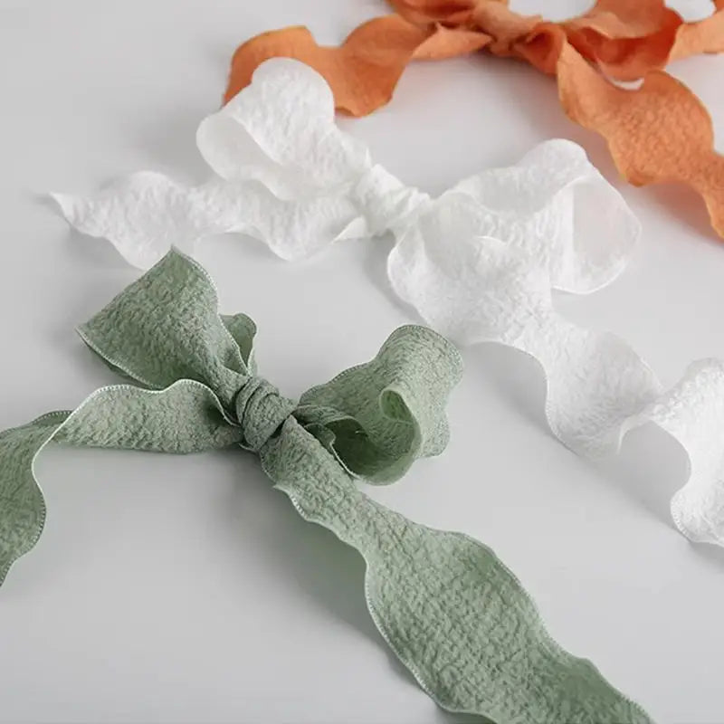 4CM 9 Meters/Roll Wrinkled Lace Edge Ribbons