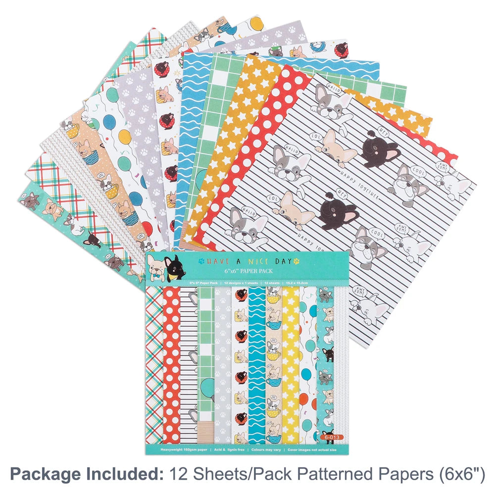 12 Sheets Vintage Background Printed Scrapbooking Paper Pads