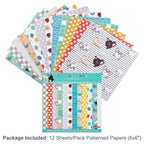 12 Sheets Vintage Background Printed Scrapbooking Paper Pads