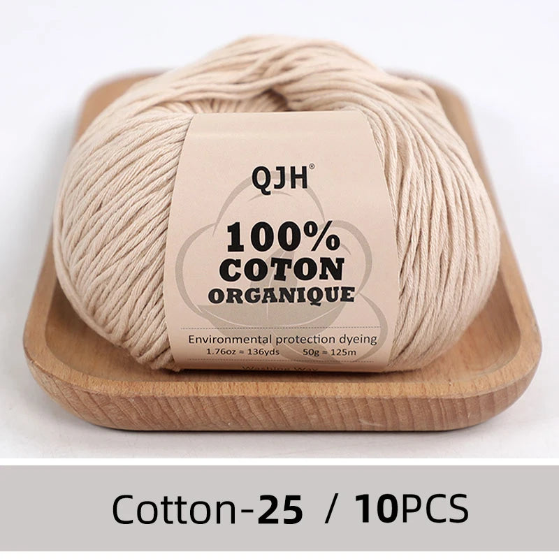 10PCS 100% Organic Cotton Yarn