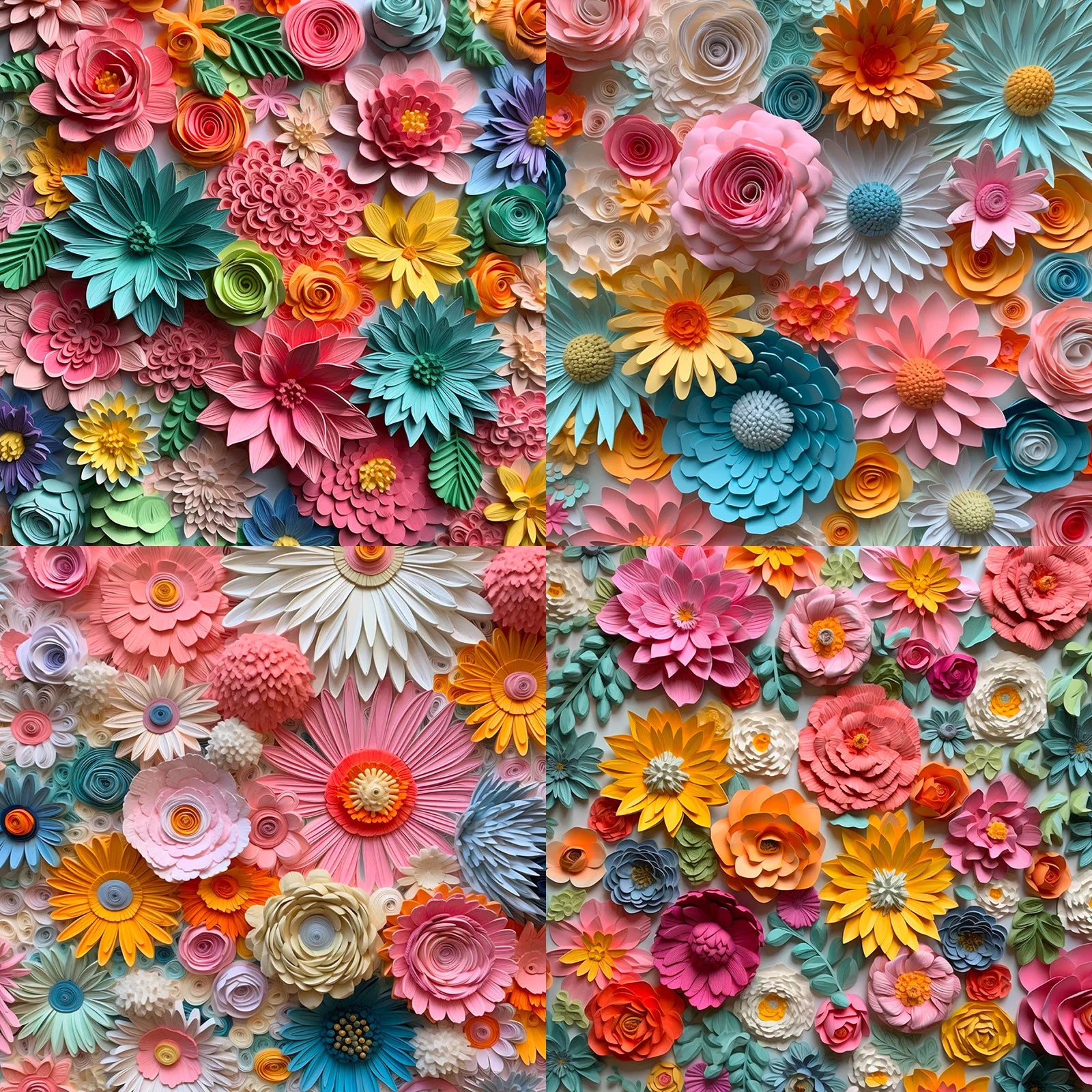 24 Sheets 6-inch Realistic Flower Pattern Scrapbooking Paper