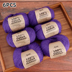 6pcs Cotton Soft Breathable Yarn