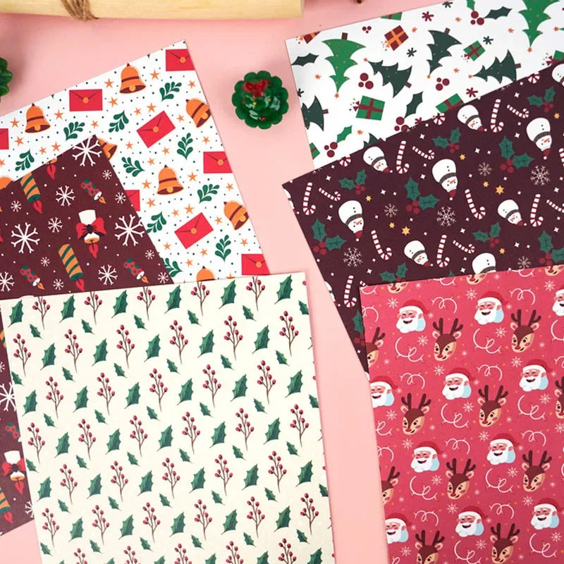 12Pcs/Set Merry Christmas Paper Scrapbook