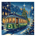 Christmas street bus 18CT 16CT 14CT Unprinted Top Quality Cross Stitch Kits