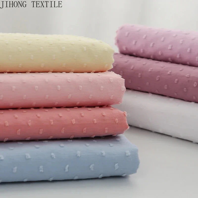 100% Cotton Jacquard Dot Swiss Woven Fabric