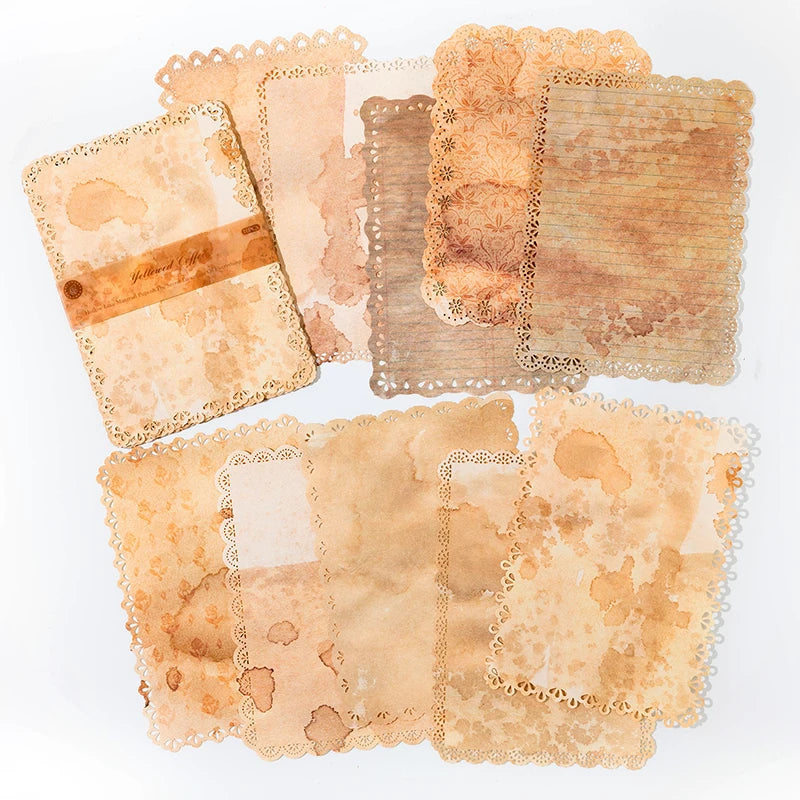 10pcs/pack Vintage Patterned Lace Paper
