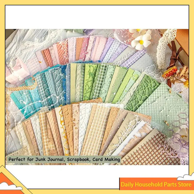 96 Sheets Textured Scrapbook Paper And Mesh