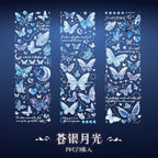 3 pcs laser Butterfly PET Stickers Decorative Scrapbooking