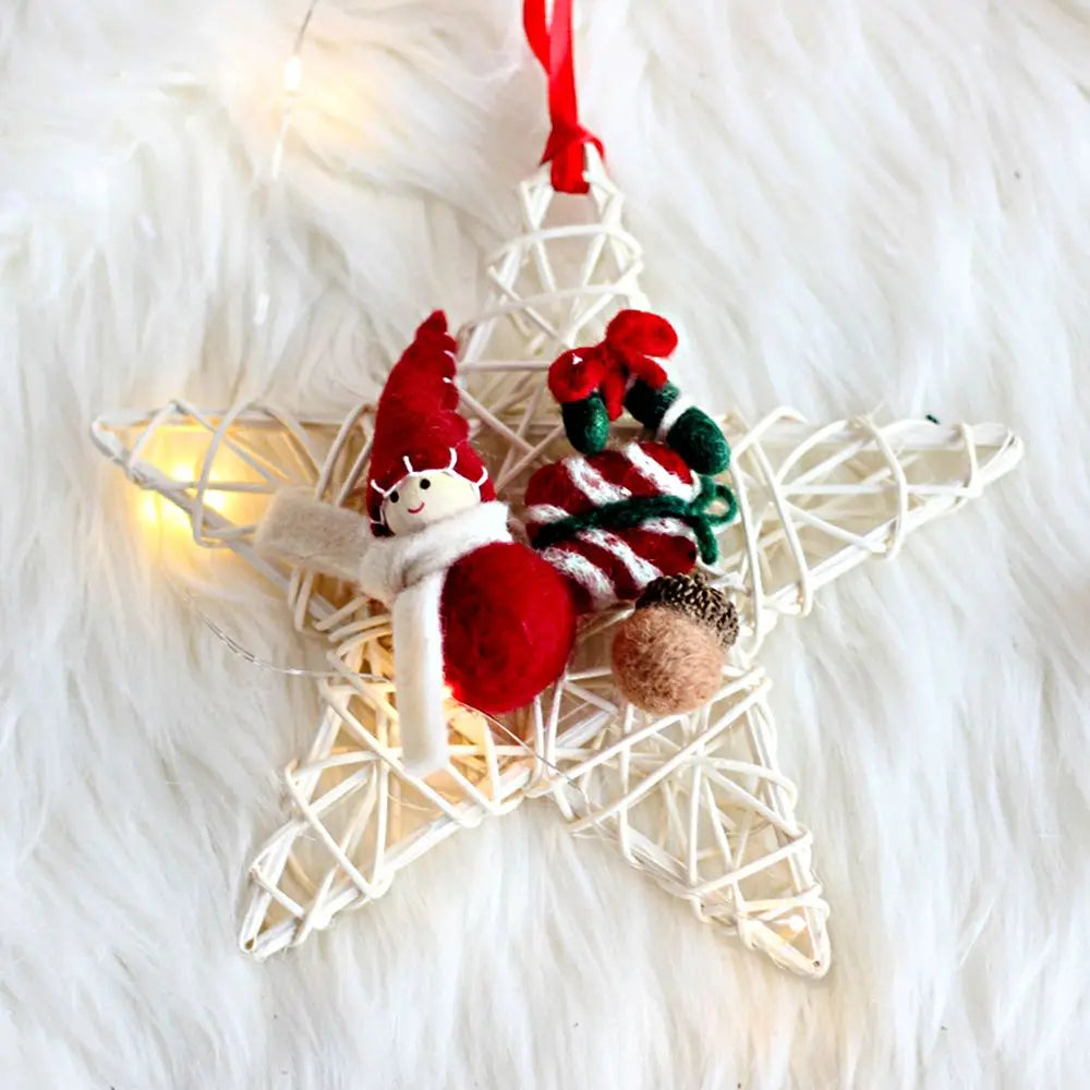 Vine Woven Wreaths White Rattan Woven Star