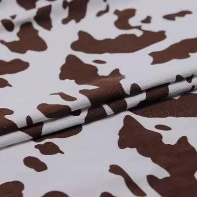 Cotton Twill Jeans Fabric Cow Printed