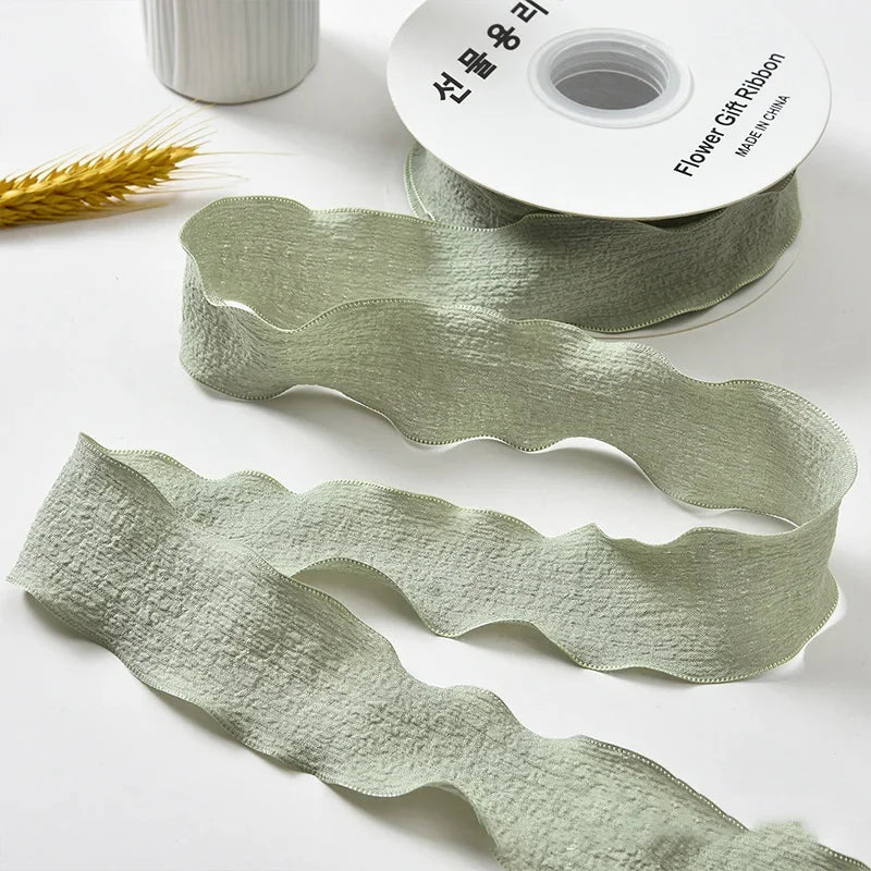 4CM 9 Meters/Roll Wrinkled Lace Edge Ribbons