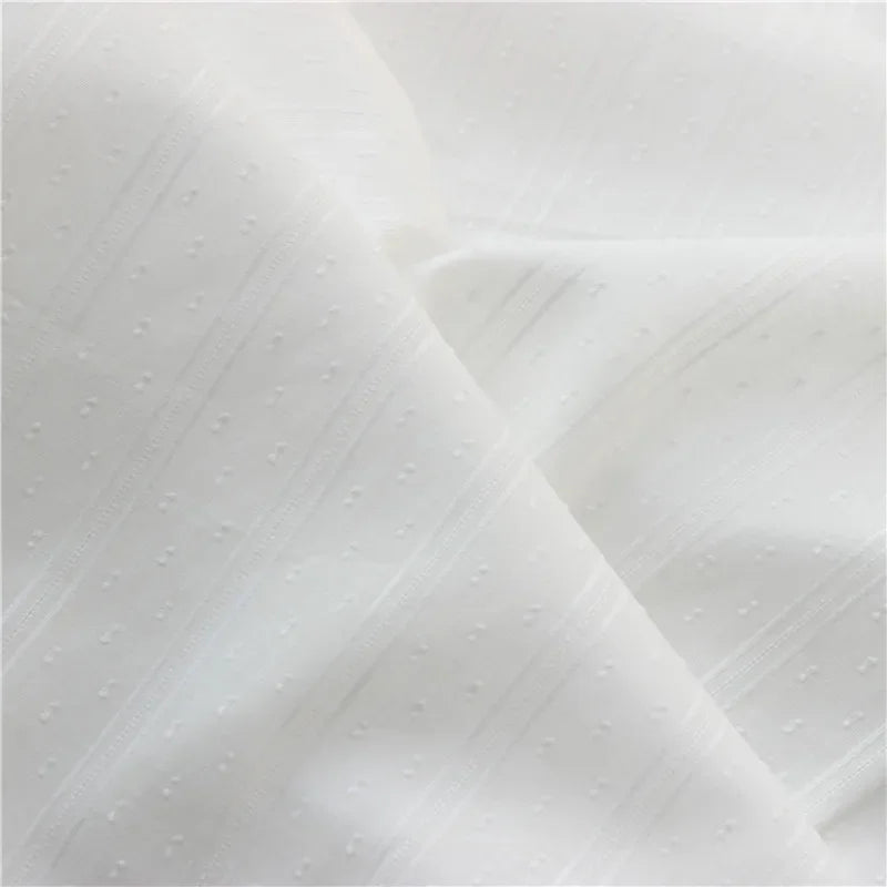 100X145CM White Cotton Cut Flower Jacquard Fabric