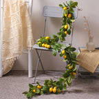Artificial lemon wreath with green plants
