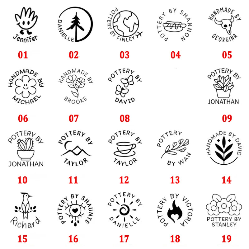 Custom Pottery Stamp for Clay Logo Design Personalized Customized Stamp