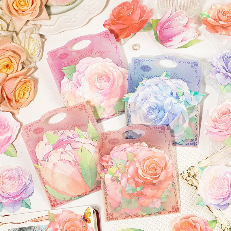 30pcs Kawaii Beautiful Flowers Memo Pad