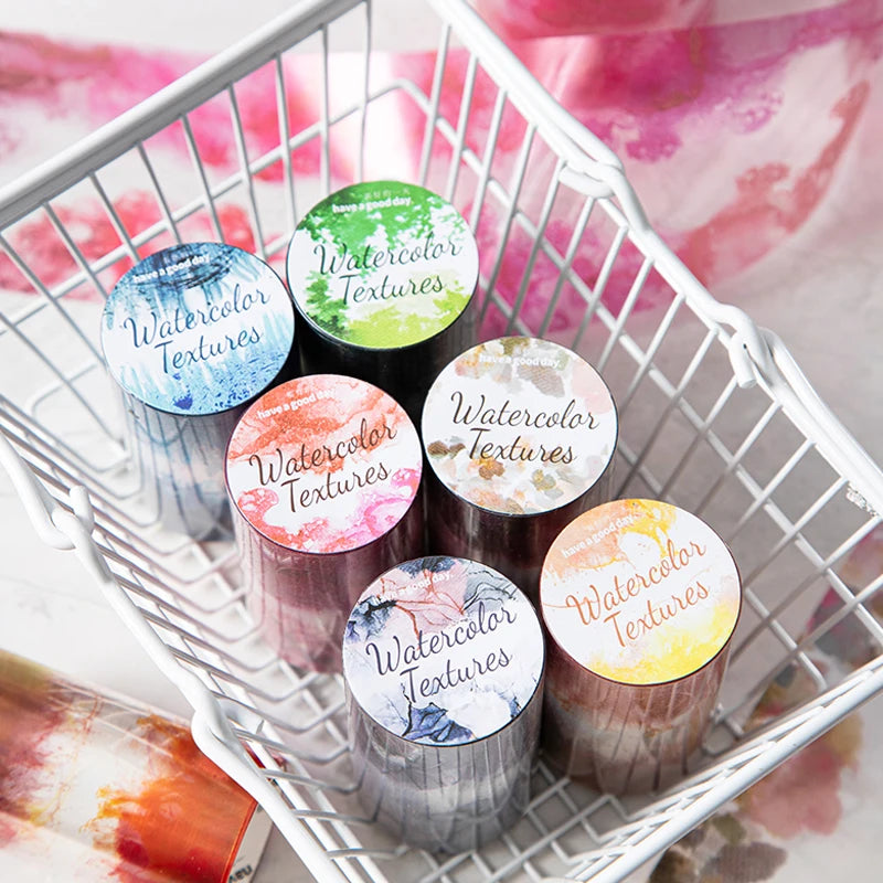 Mr Paper 3rolls Watercolour Patterns Series Seamless Aquascape Tape