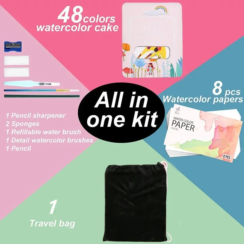 Watercolor Painting  48 Colors