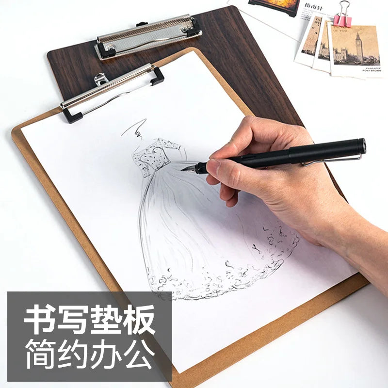 Drawing Board Sketch Pad with Clip Portable Wooden Easel