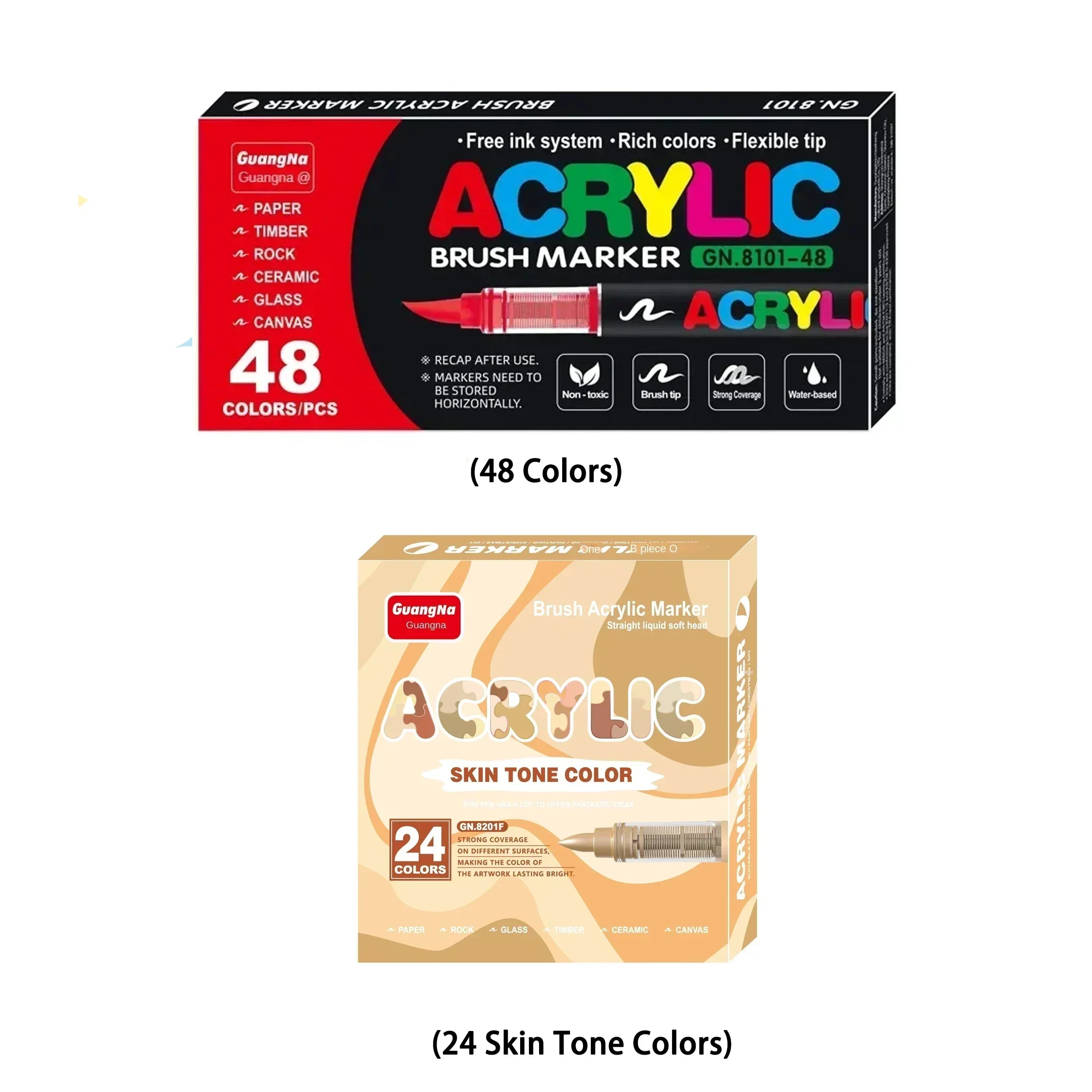 360/12 Colors Acrylic Paint Pens Markers Brush Tip