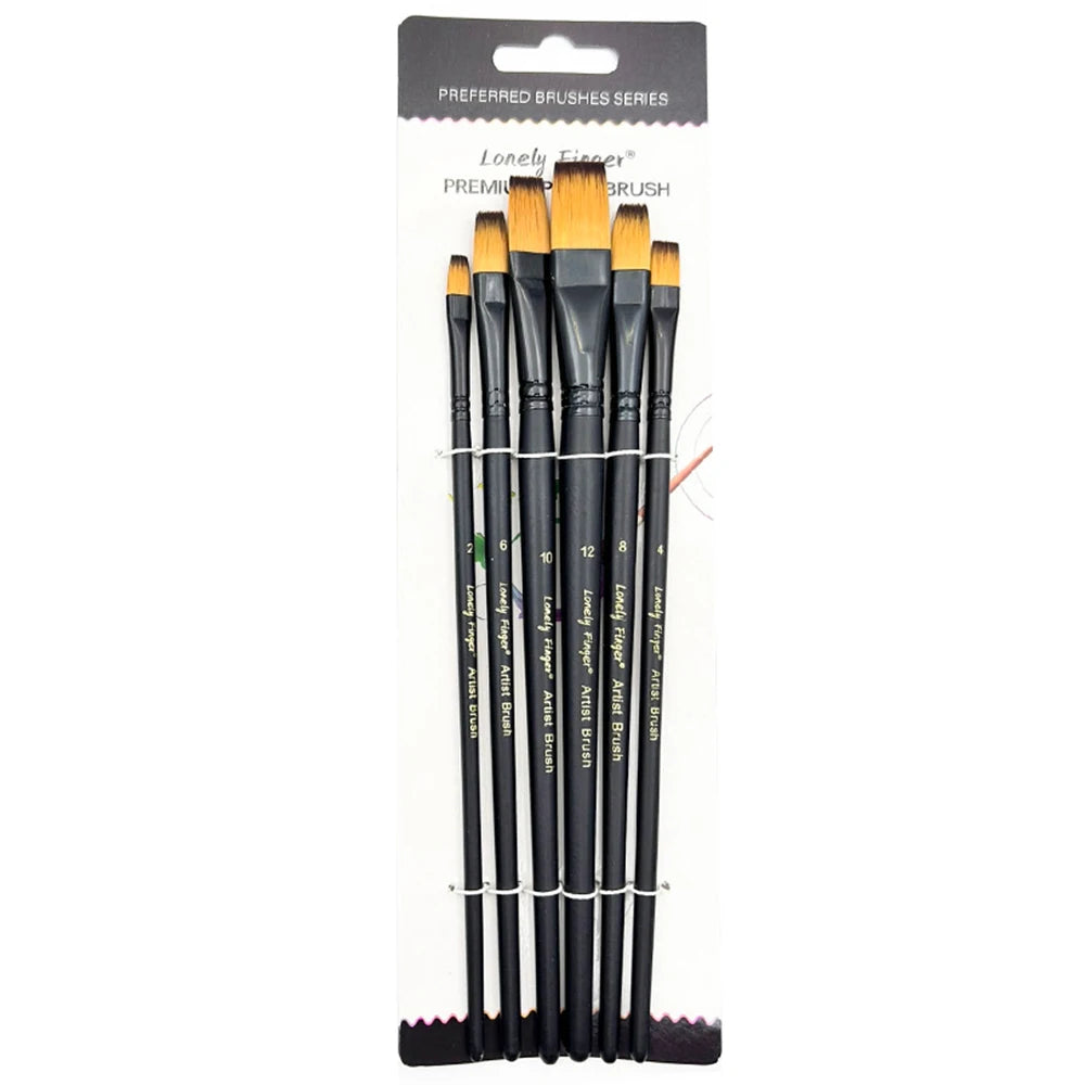 6pcs Artist Paint Brush Set Professional Anti-Shedding