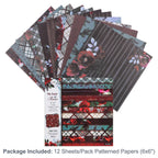 12 Sheets Vintage Background Printed Scrapbooking Paper Pads