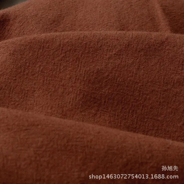 Cotton Linen Fabric Skin Texture Crepe