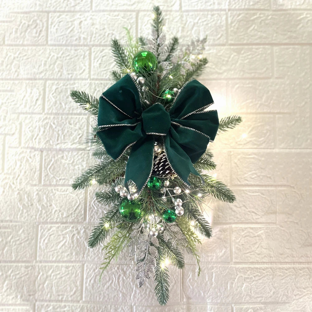 Christmas Staircase Decoration Wreath LED Decoration
