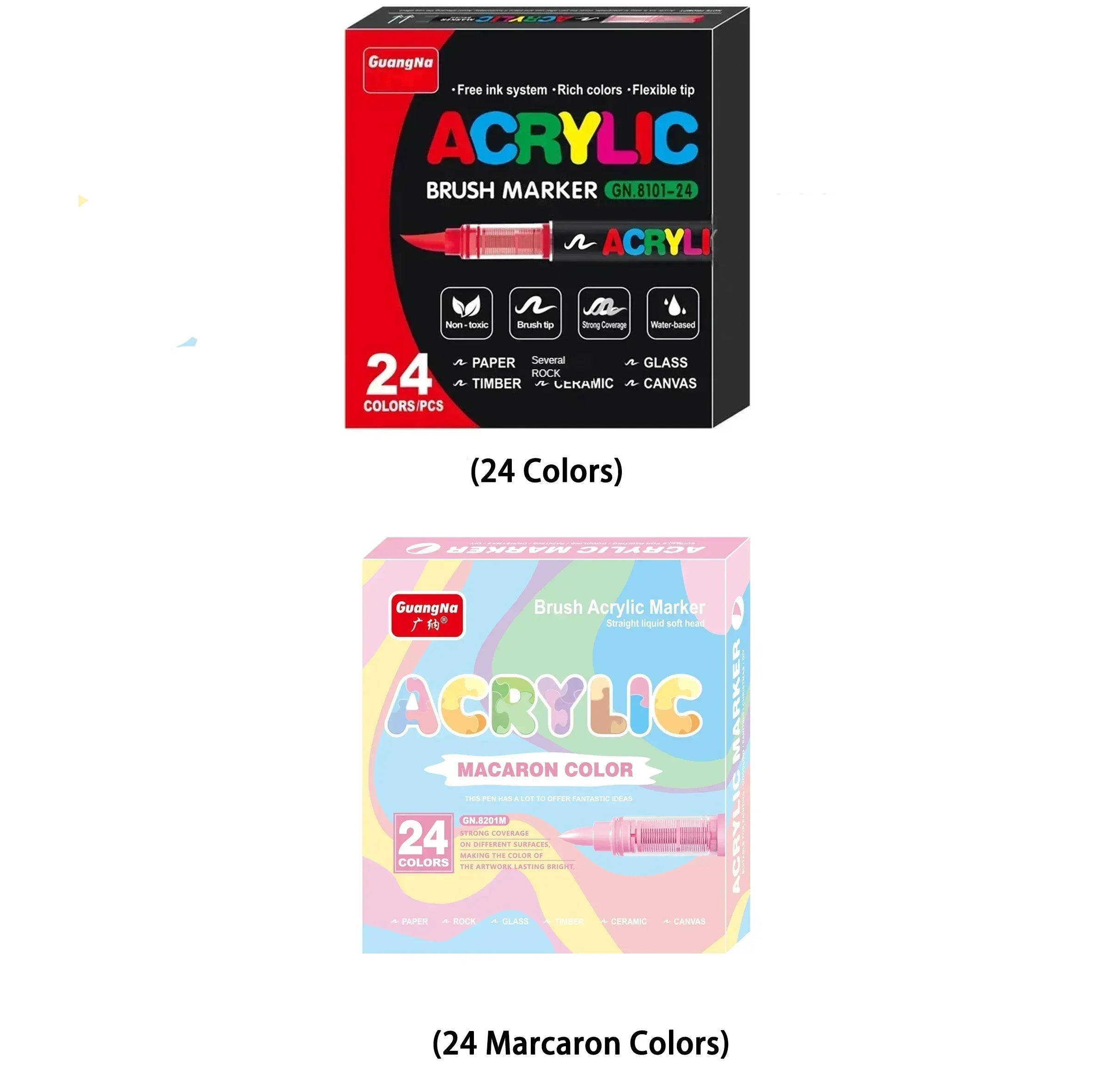 360/12 Colors Acrylic Paint Pens Markers Brush Tip