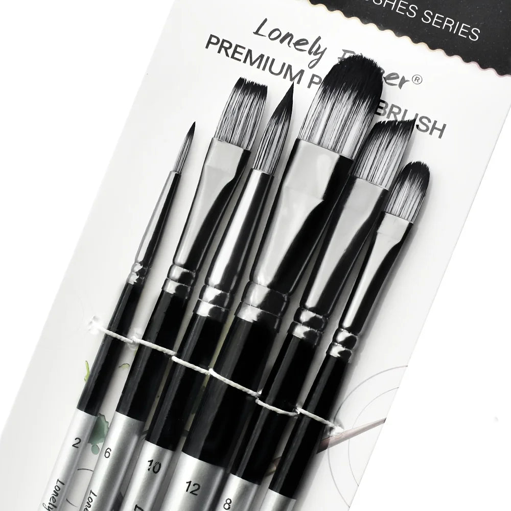 6pcs Artist Paint Brush Set Professional Anti-Shedding